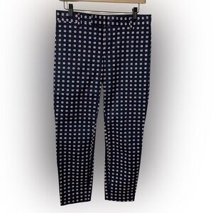 GAP Slim Cropped Navy and With White & Red Blocks Cropped Pants, NWOT Sz 0